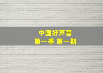 中国好声音 第一季 第一期